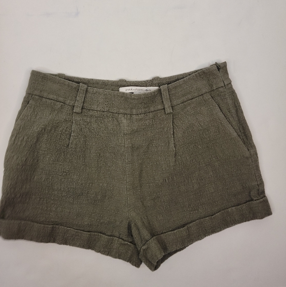 Diane Von Furstenberg Shorts Sz 4 Gillian High Waist Olive